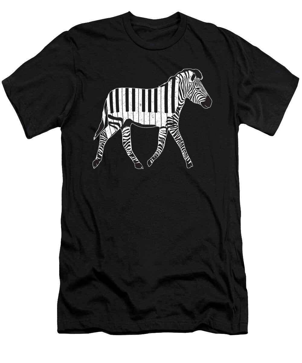 Zebra Piano Keyboards Piano Player Pianist Musician Gift Thomas Larch T-Shirt