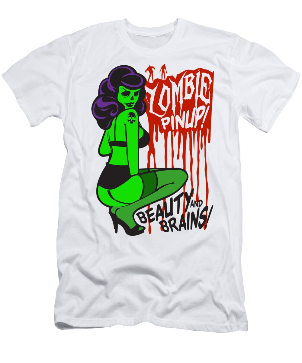 Zombie Bombshell Pinup Neil Hyde T-Shirt